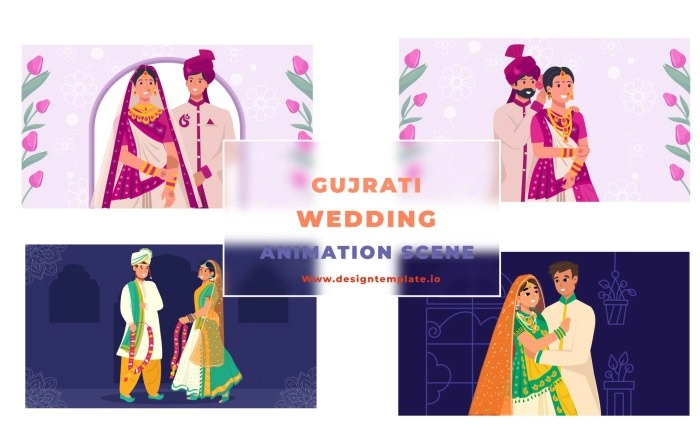 Gujarati Wedding Animation Scene After Effects Template
