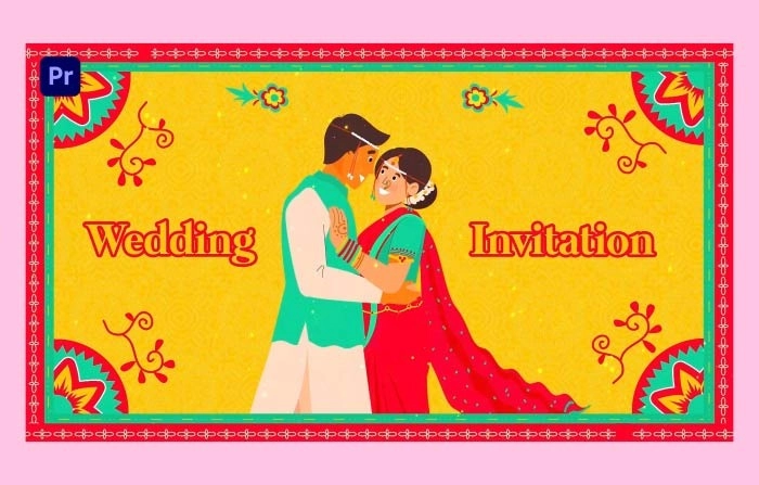 Animated Wedding Invitation Slideshow Premiere Pro Template