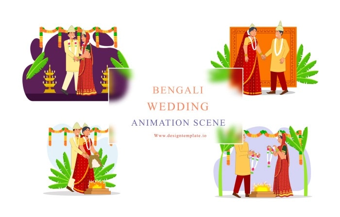 Bengali Wedding Animation Scene After Effects Template