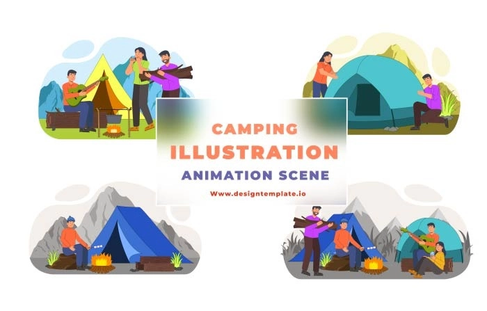 Camping Animation Scene After Effects Template