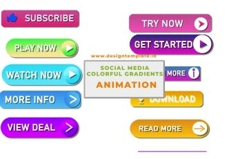 Social Media Colorful Gradients Buttons After Effects Template