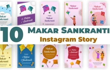 Makar Sankranti Wishes IG Story After Effects Template