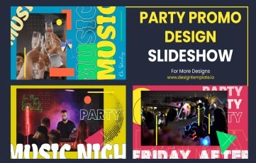 Party Promo Design Slideshow After Effects Template