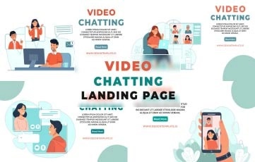 Video Chatting Landing Page After Effects Template