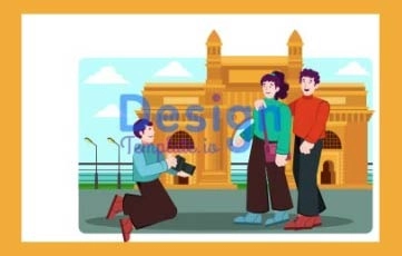 Travel India cartoon Animation Scene