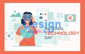 National Technology Day cartoon Character Animation Scene