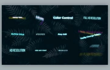 Color Shake Glitch Title After Effects Template