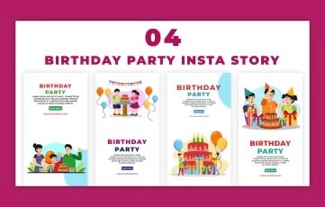 Birthday Party Instagram Story Premiere Pro Templates