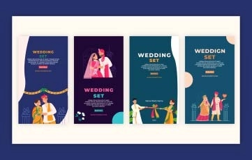 Wedding Set Instagram Story Invitation Premiere Pro Templates