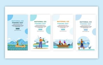 National Go Fishing Day Instagram Story Premiere Pro Templates