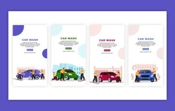 Car Wash Instagram Story Premiere Pro Vector Templates