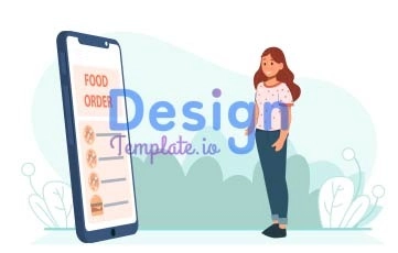 Online Food Order Animation Scene