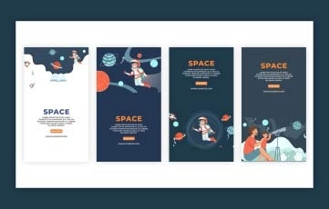 Space Animation Instagram Story Premiere Pro Templates