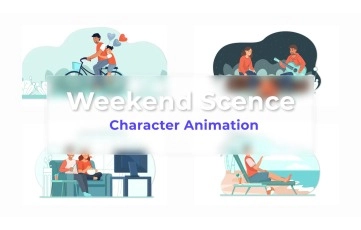 Download Flat Character Weekend Character Animation Premiere Pro Templates