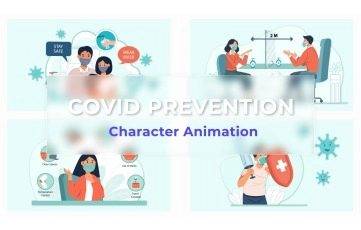 Vector Illustration Covid Prevention Character Animation Premiere Pro Templates