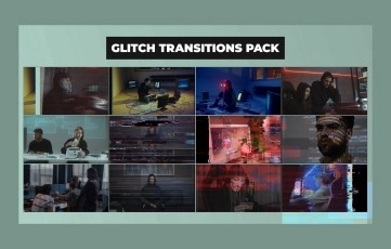 Glitch Transitions Pack Best After Effects Template