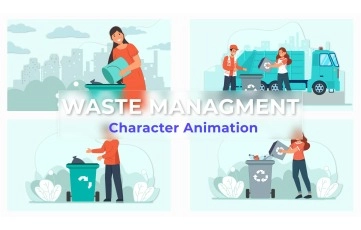 Waste Management Character Animation Premiere Pro Templates
