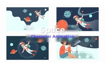 Space Character Animation Premiere Pro Templates
