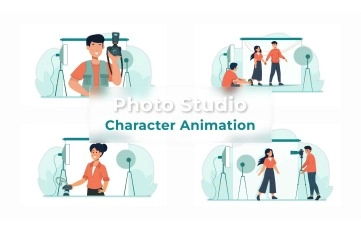 Vector Illustration Photo Studio Character Animation Premiere Pro Templates