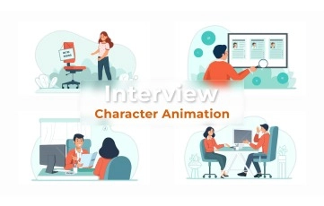 Job Interview Character Animation Premiere Pro Templates