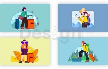 Travelling Character Animation Premiere Pro Templates