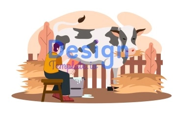 2D Flat Character World Milk Day Animation Scene