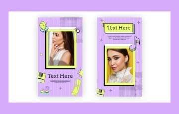 Flat Summer Nostalgia 90's Instagram Story After Effects Template