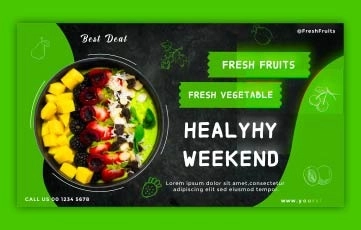 Fresh Organic Fruits Menu Card Slideshow