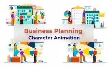 Business Planning Character Animation Scene After Effects Template