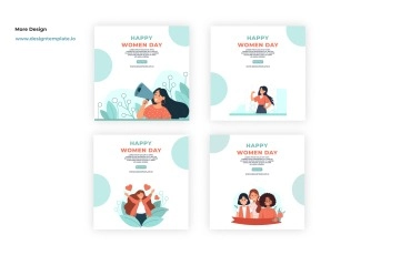 Women's Day Character Instagram Post After Effects Template