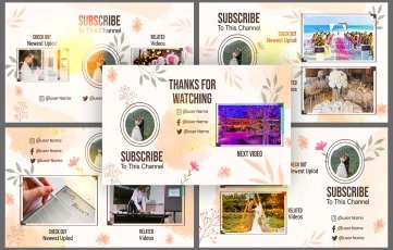 Watercolor Wedding Planner YouTube End Screen