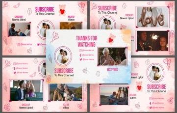 Valentine's Day Greeting YouTube End Screen After Effects Template