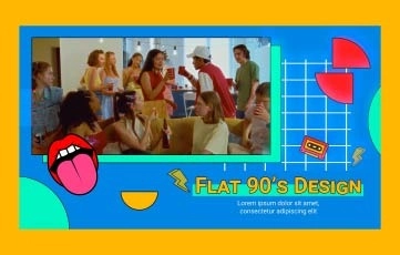 Flat 90's Intro After Effects Templates