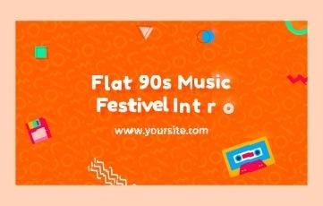 Flat 90s music festival Intro After Effects Templates