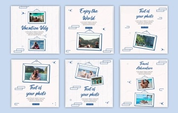 Gallery Travel Blog Pics Instagram Post After Effects Template