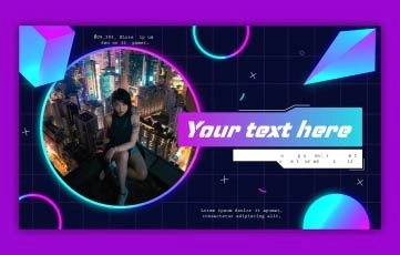 Glitch Effect Gradient Neon Opener After Effects Template