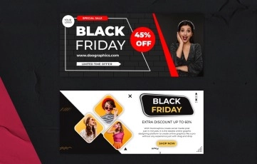 Black Friday Sale Facebook Cover After Effects Template