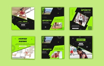 Sports Fitness Gym Instagram Post 6 After Effects Template