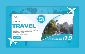Travel Blog Page Facebook Cover After Effects Template