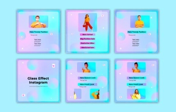 Glass Effect Instagram Post After Effects Template