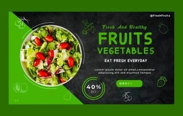 Fresh Organic Fruits Menu Card Intro After Effects Template