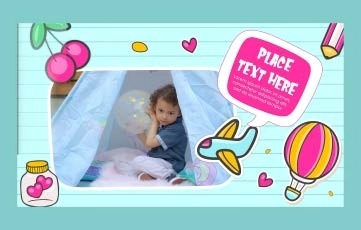 Kids Scrapbook Intro After Effects Template