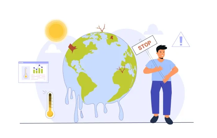 Global Warming Awareness Vector Illustration