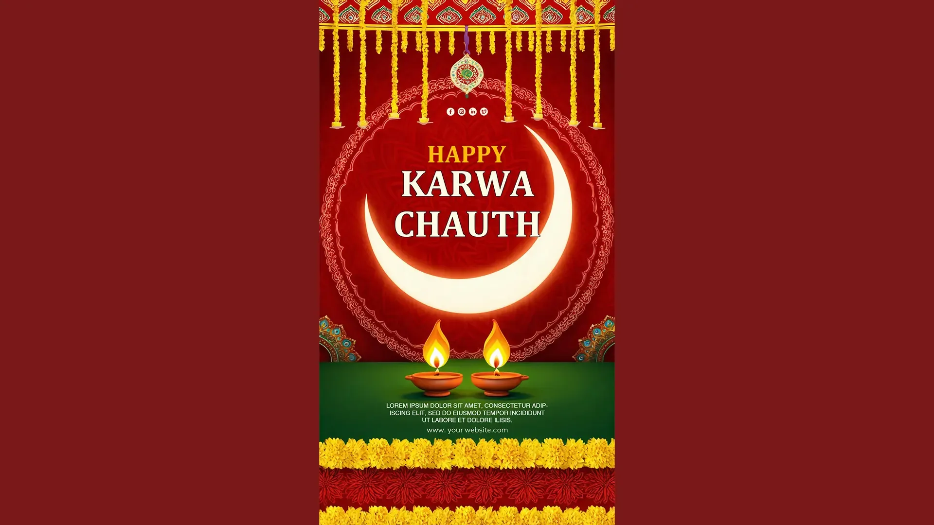 Beautiful Karwa Chauth Instagram Story PSD Design