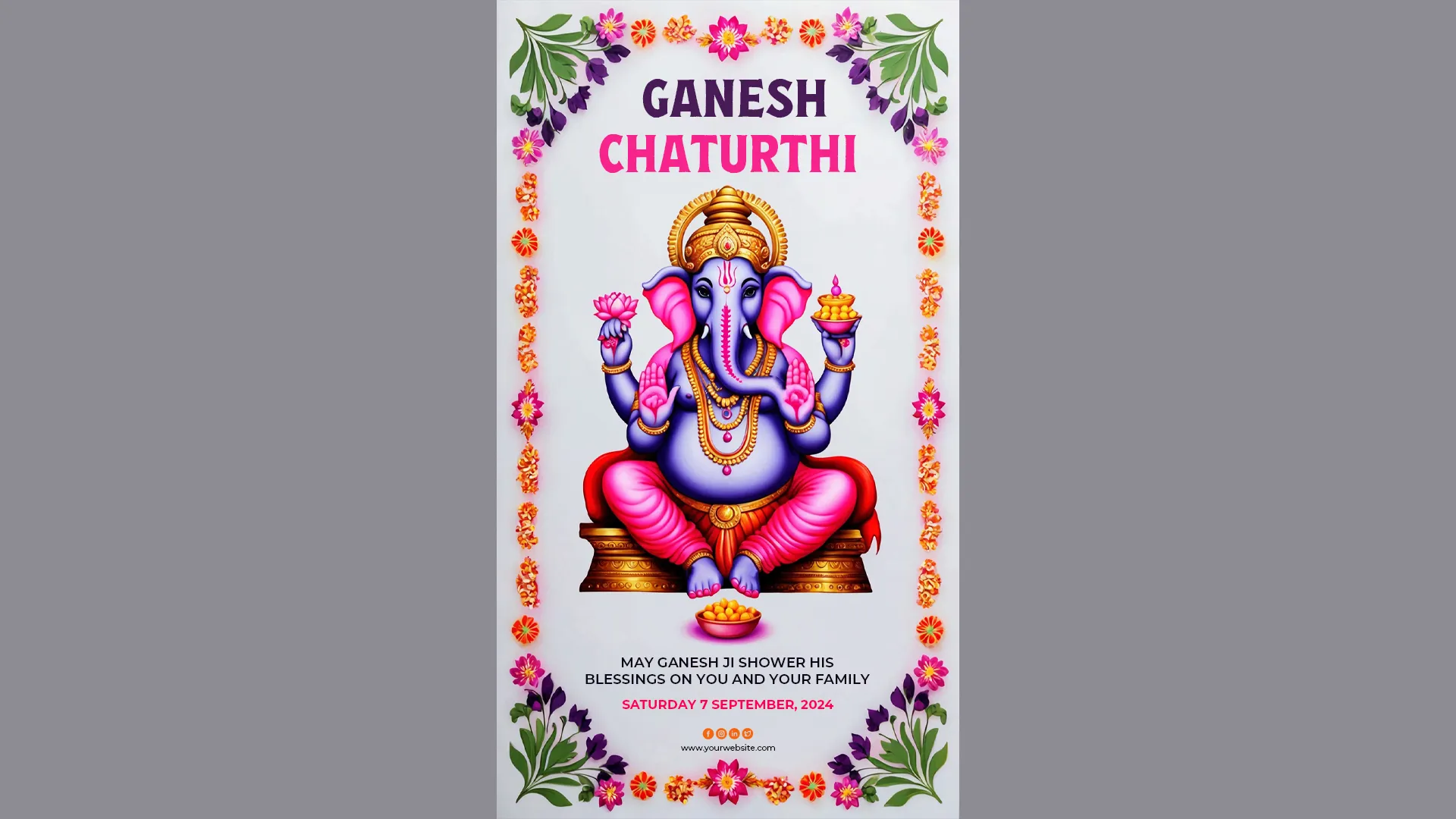 Colorful Ganesh Chaturthi Instagram Story Card