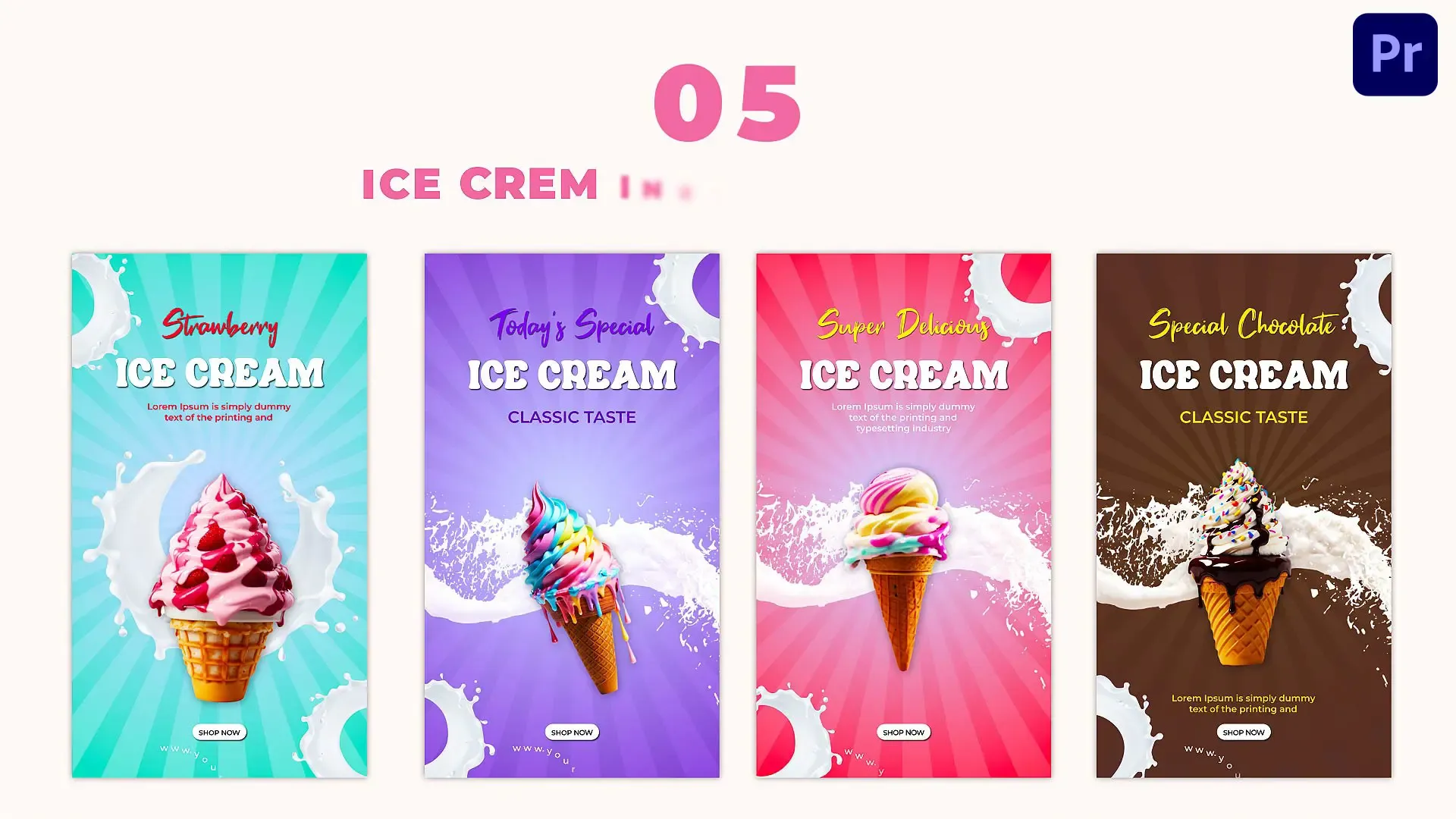 Premiere Pro Ice Cream Flavors Templates | Professional Video Editing ...