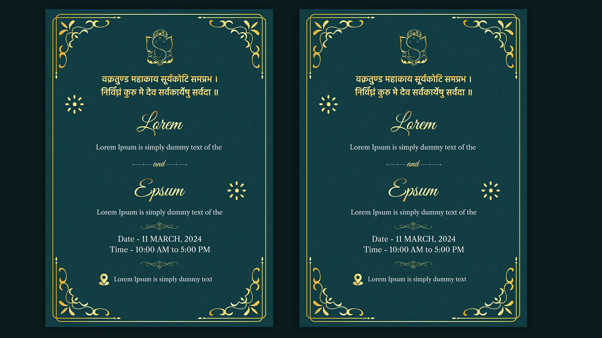 Elegant Luxury Wedding Invitation Template - PSD Format  for Digital Invitations image