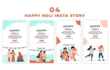 Holi Animation Instagram Story After Effects Template