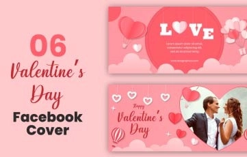 Valentines Day Facebook Cover After Effects Template 01
