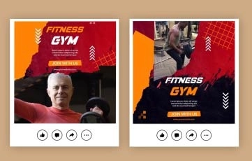 Gym and fitness Instagram Post After Effects Template